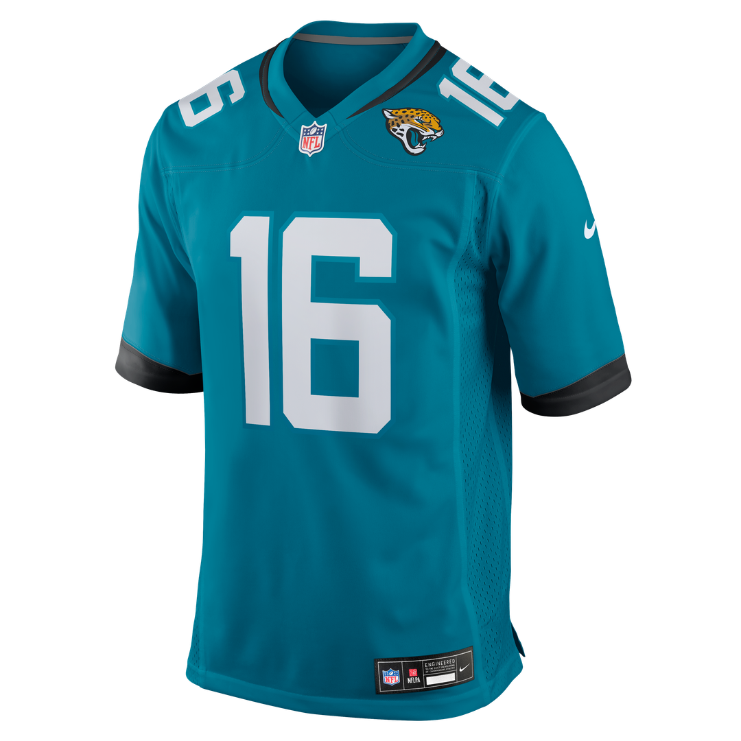 Jacksonville Jaguars Trevor Lawrence Nike Teal Game Jersey product image 2, provided for visual reference and product detail