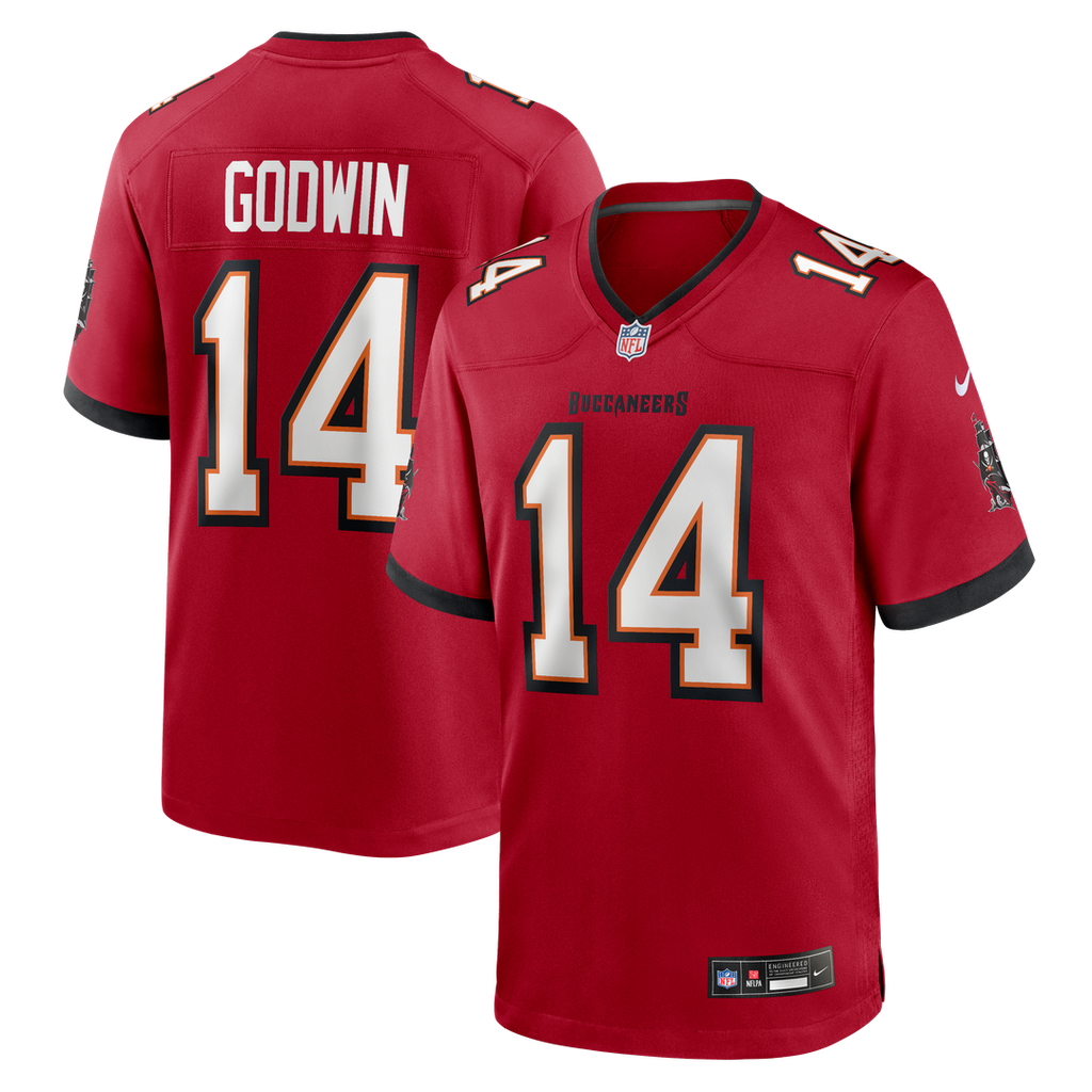 Tampa Bay Buccaneers Chris Godwin Nike Red Game Jersey product image 1, provided for visual reference and product detail