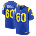 Los Angeles Rams Wyatt Bowles Nike Royal Team Game Jersey product image 1, provided for visual reference and product detail