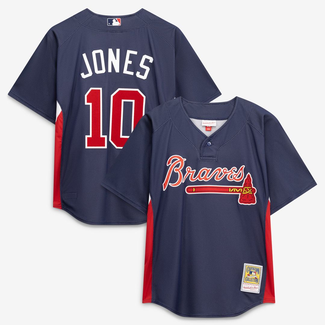 Atlanta Braves Chipper Jones Mitchell & Ness Navy Authentic Batting Practice Jersey product image 1, provided for visual