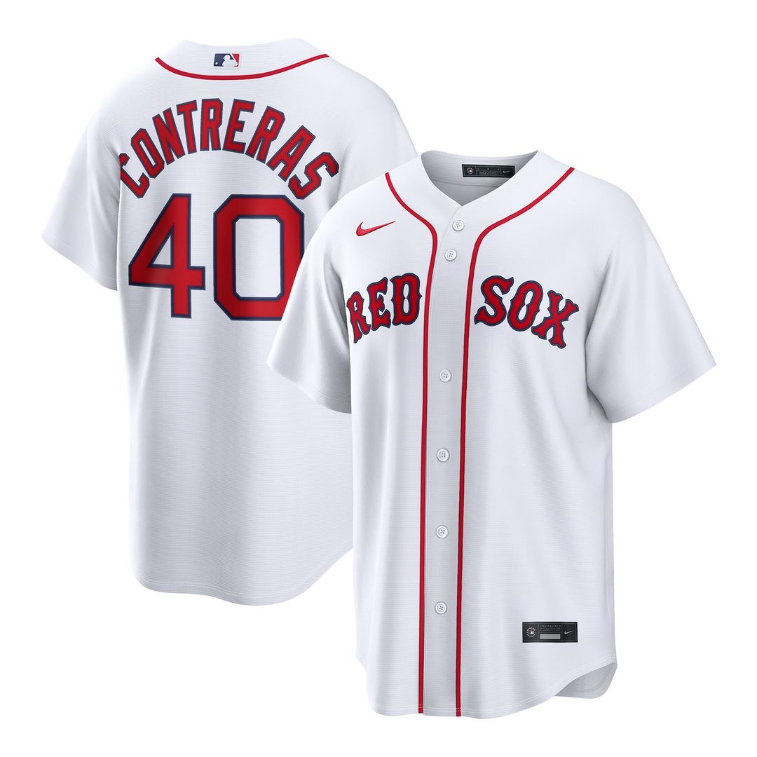 Boston Red Sox Willson Contreras Nike White Home Replica Jersey product image 1, provided for visual reference and product