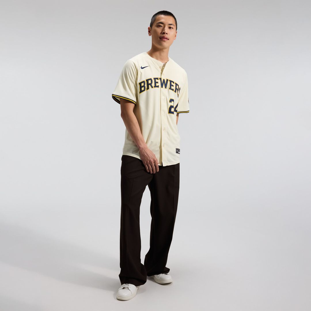 Milwaukee Brewers William Contreras Nike Cream Home Limited Player Jersey product image 4, provided for visual reference and