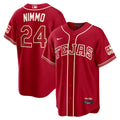 Texas Rangers Brandon Nimmo Nike Red 2026 City Connect Stadium Jersey product image 1, provided for visual reference and