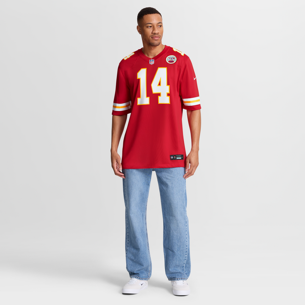 Kansas City Chiefs Garrett Nussmeier Nike Red Game Jersey product image 2, provided for visual reference and product detail