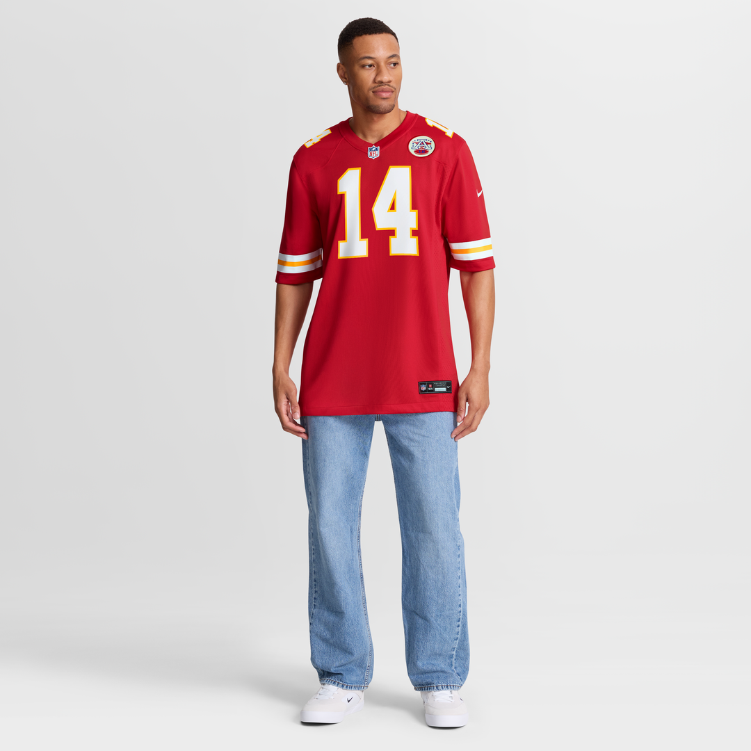 Kansas City Chiefs Garrett Nussmeier Nike Red Game Jersey product image 2, provided for visual reference and product detail