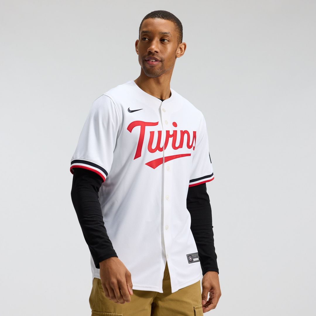 Minnesota Twins Nike White Home Limited Jersey product image 1, provided for visual reference and product detail review