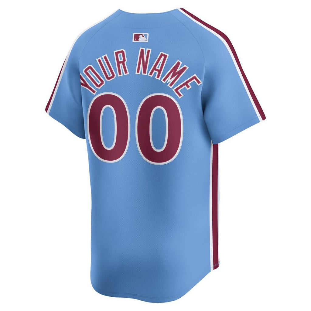 Philadelphia Phillies Nike Light Blue Alternate Limited Custom Jersey product image 6, provided for visual reference and