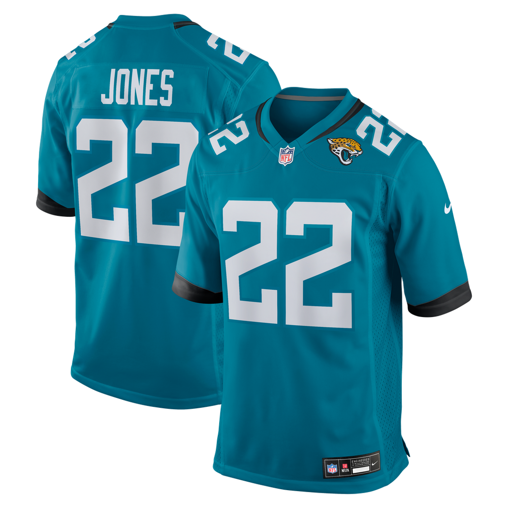 Jacksonville Jaguars Jarrian Jones Nike Teal Team Game Jersey product image 1, provided for visual reference and product