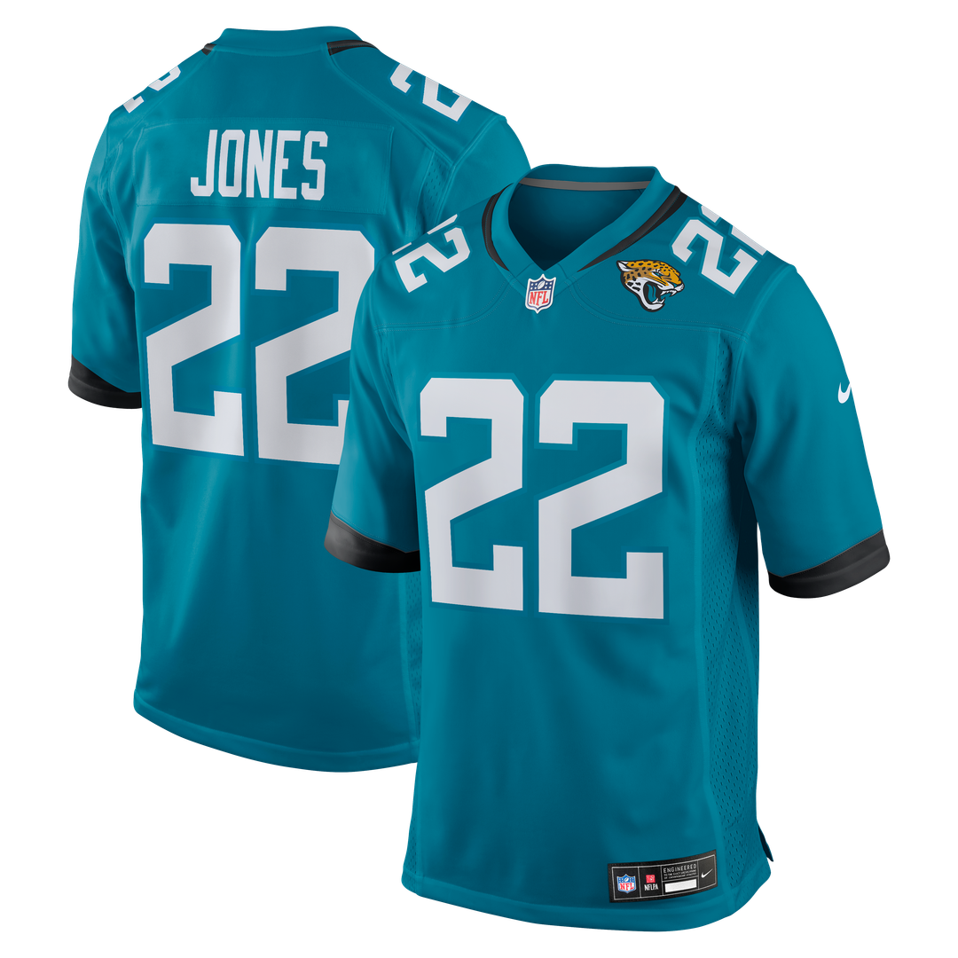 Jacksonville Jaguars Jarrian Jones Nike Teal Team Game Jersey product image 1, provided for visual reference and product