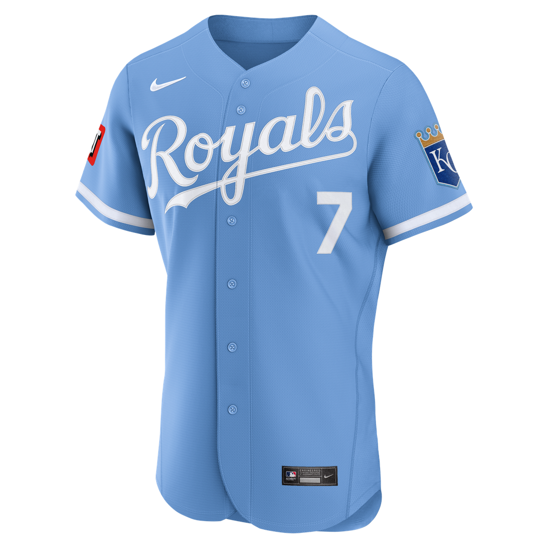 Kansas City Royals Bobby Witt Jr. Nike Light Blue Alternate Authentic Sponsor Patch Jersey product image 5, provided for