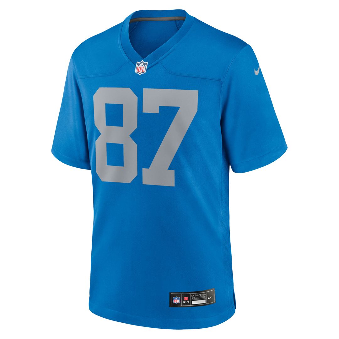 Detroit Lions Sam LaPorta Nike Blue Alternate Game Jersey product image 2, provided for visual reference and product detail