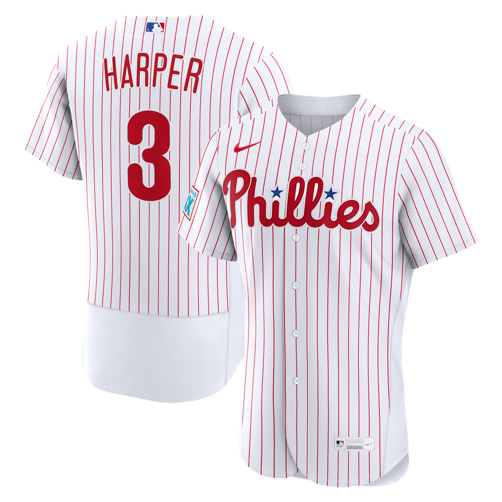 Philadelphia Phillies Bryce Harper Nike White Home Authentic Sponsor Patch Jersey product image 4, provided for visual