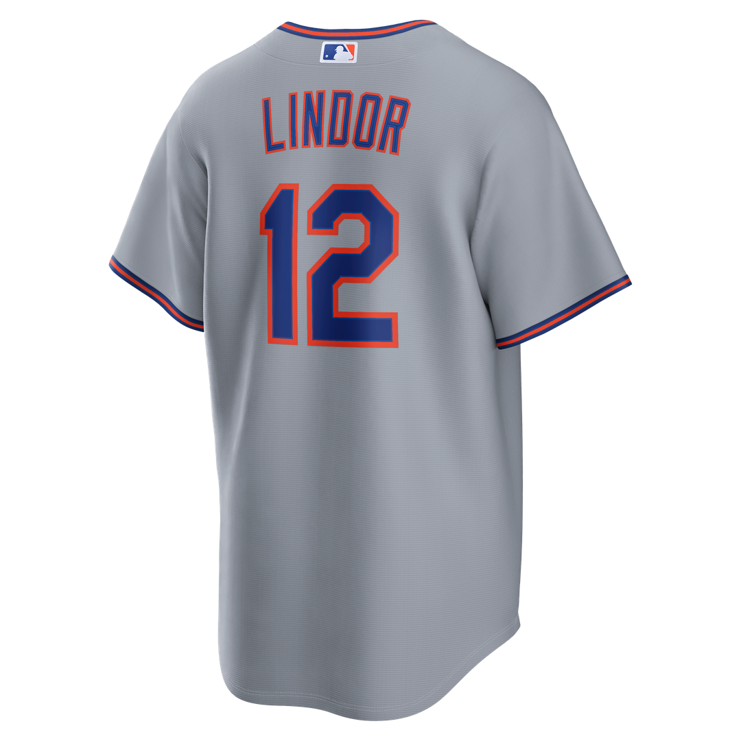 New York Mets Francisco Lindor Nike Gray Road Replica Jersey product image 3, provided for visual reference and product
