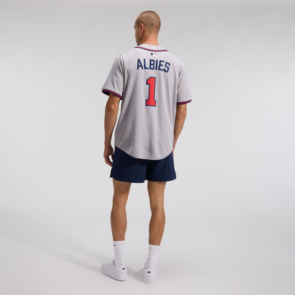Atlanta Braves Ozzie Albies Nike Gray Road Limited Player Jersey product image 5, provided for visual reference and product