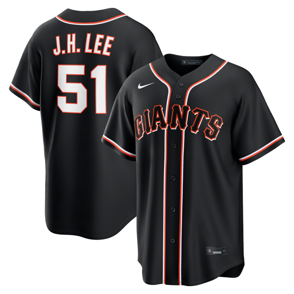 San Francisco Giants Jung Hoo Lee Nike Fashion Replica Black Out Jersey product image 1, provided for visual reference and