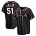 San Francisco Giants Jung Hoo Lee Nike Fashion Replica Black Out Jersey product image 1, provided for visual reference and
