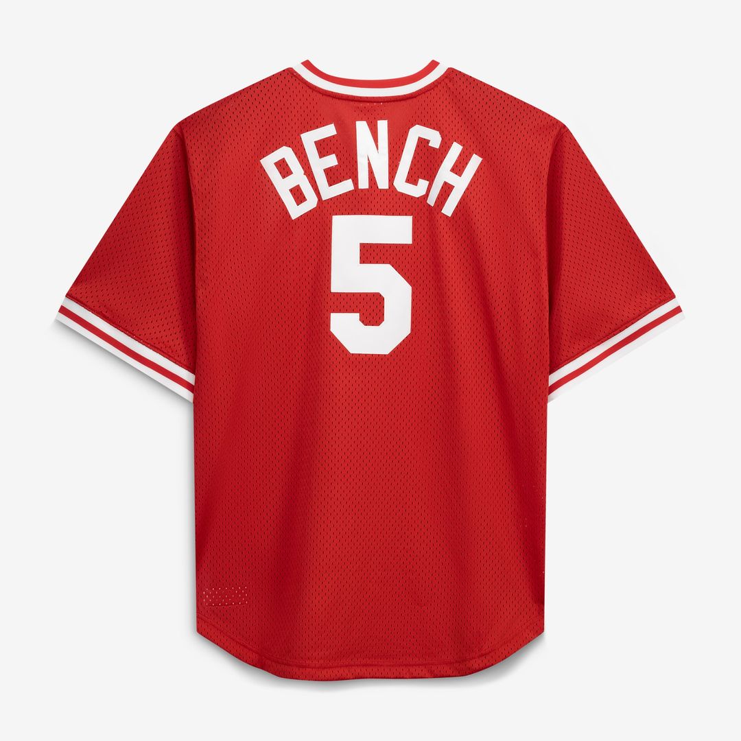 Cincinnati Reds Johnny Bench Mitchell & Ness Red Cooperstown Collection Big & Tall Mesh Batting Practice Jersey product