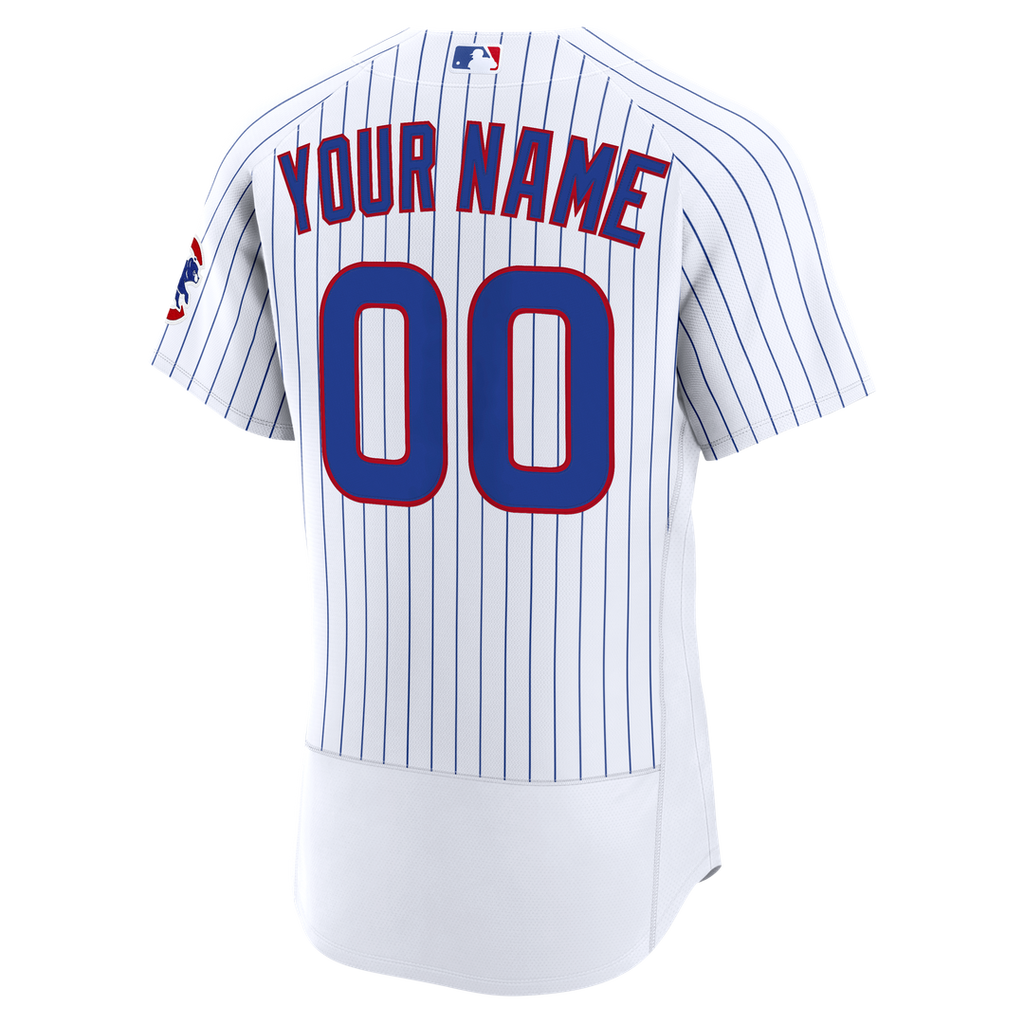 Chicago Cubs Nike White Home Authentic Custom Jersey product image 3, provided for visual reference and product detail review