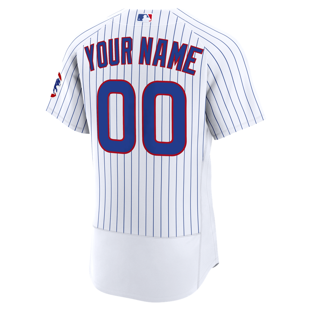 Chicago Cubs Nike White Home Authentic Custom Jersey product image 3, provided for visual reference and product detail review