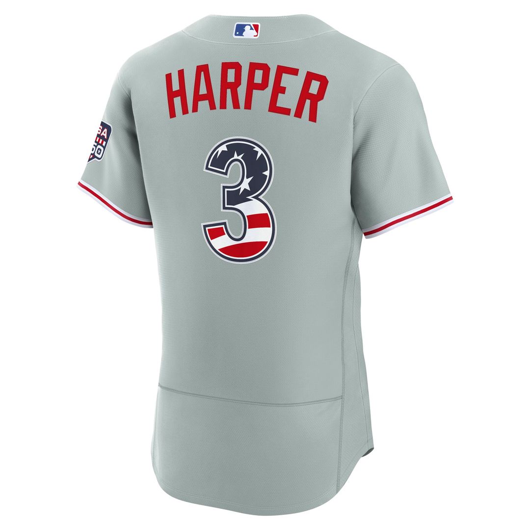 Fourth of July Philadelphia Phillies Bryce Harper Nike Gray USA 250 Authentic Jersey product image 3, provided for visual