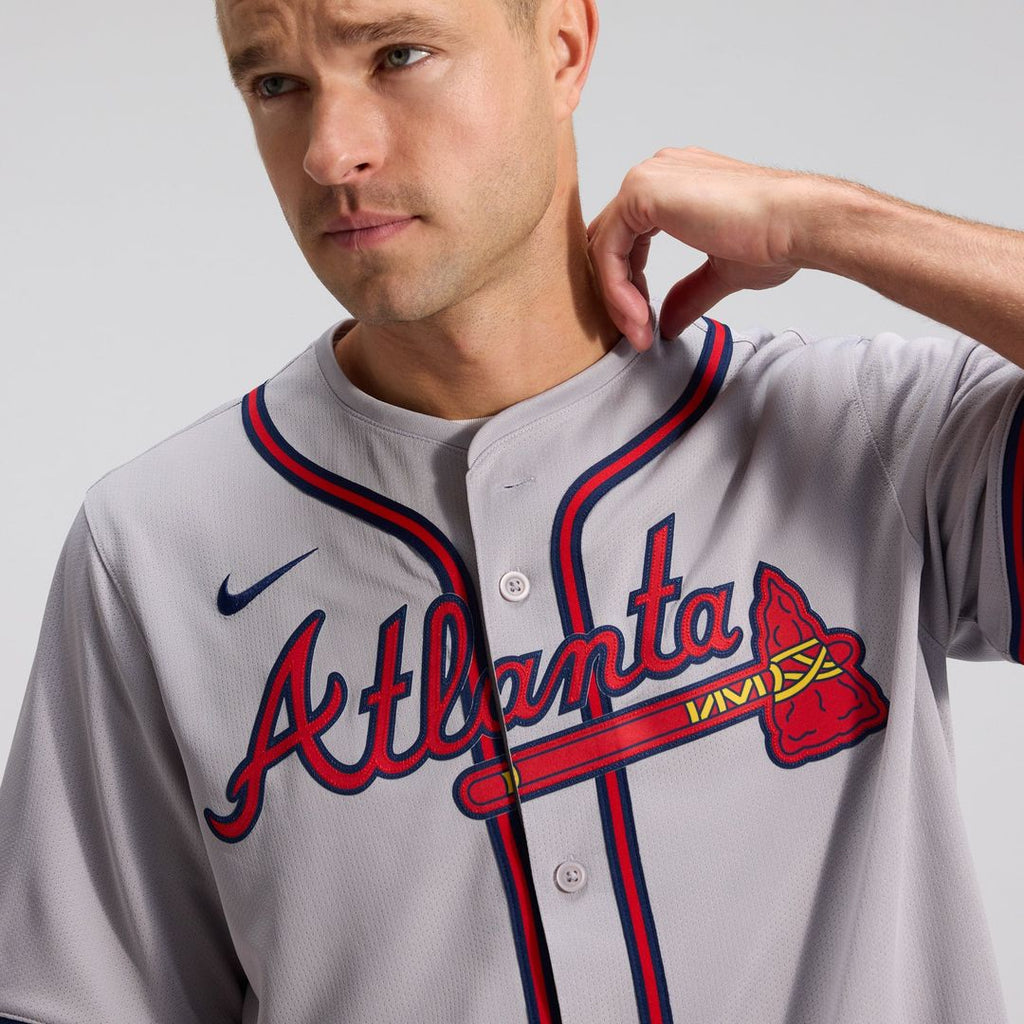Atlanta Braves Ozzie Albies Nike Gray Road Limited Player Jersey product image 10, provided for visual reference and product