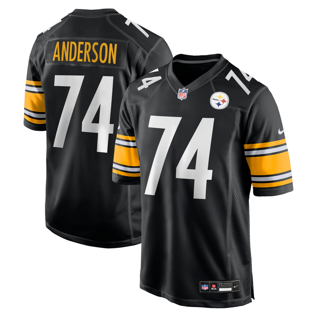Pittsburgh Steelers Spencer Anderson Nike Black Game Jersey product image 1, provided for visual reference and product