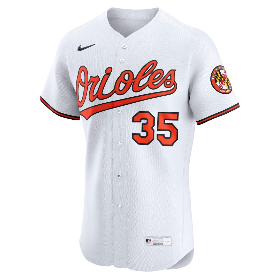 Baltimore Orioles Adley Rutschman Nike White Home Elite Jersey product image 5, provided for visual reference and product