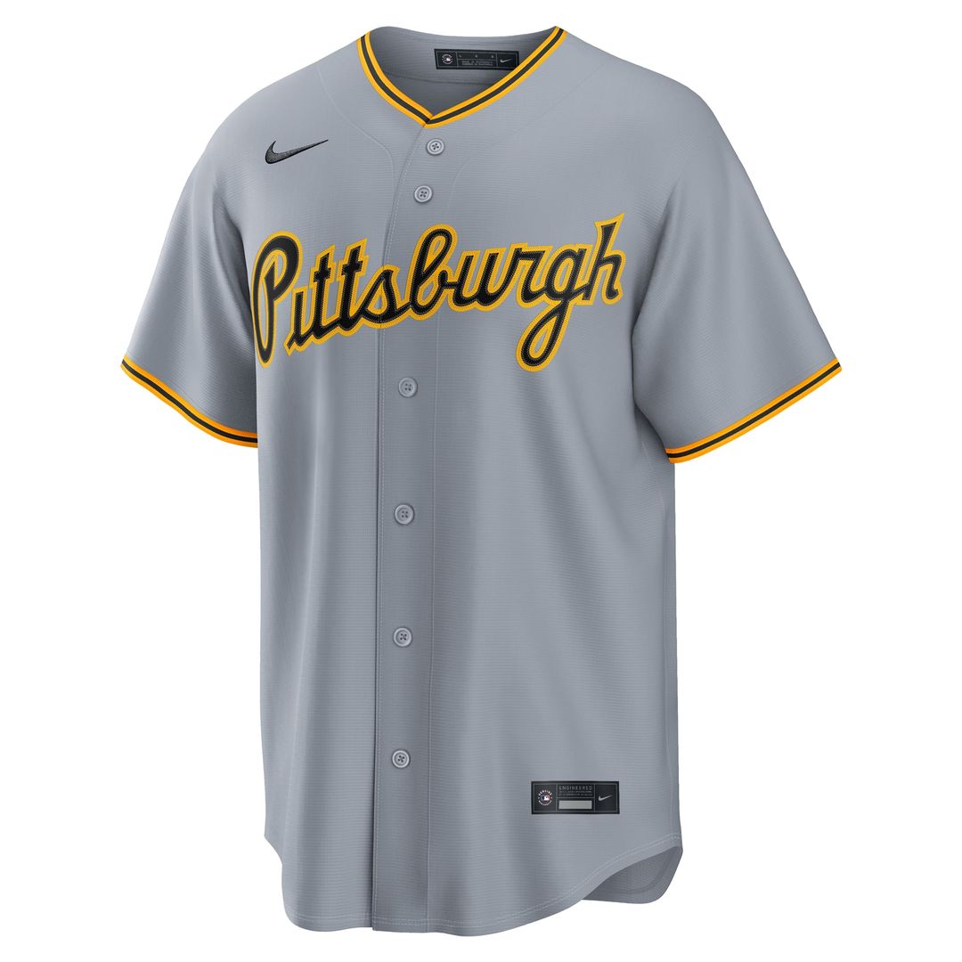 Pittsburgh Pirates Paul Skenes Nike Gray Road Replica Jersey product image 2, provided for visual reference and product