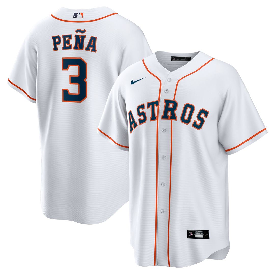 Houston Astros Jeremy Peña Nike White Home Replica Jersey product image 1, provided for visual reference and product detail