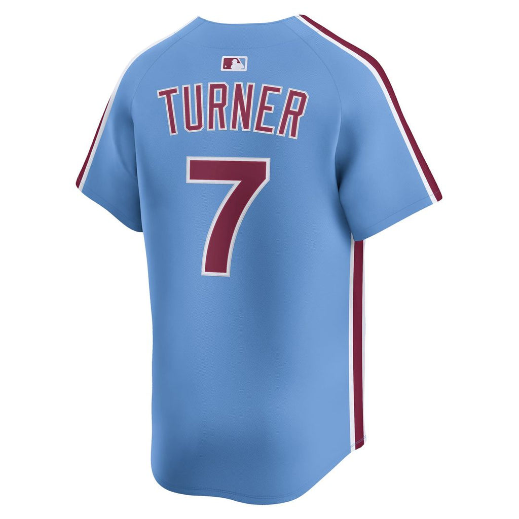 Philadelphia Phillies Trea Turner Nike Light Blue Alternate Limited Player Jersey product image 3, provided for visual