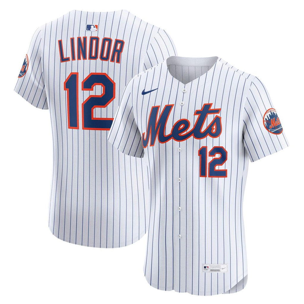 New York Mets Francisco Lindor Nike White Home Elite Player Jersey product image 1, provided for visual reference and