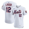 New York Mets Francisco Lindor Nike White Home Elite Player Jersey product image 1, provided for visual reference and