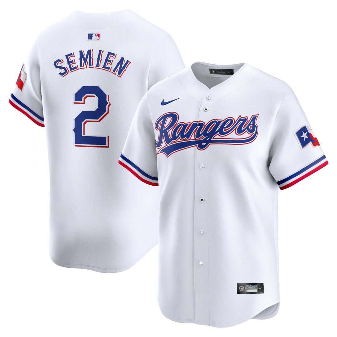 Texas Rangers Marcus Semien Nike White Home Limited Player Jersey product image 1, provided for visual reference and product