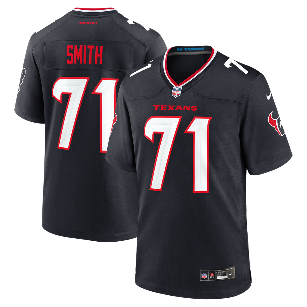 Houston Texans Braden Smith Nike Navy Team Game Jersey product image 1, provided for visual reference and product detail