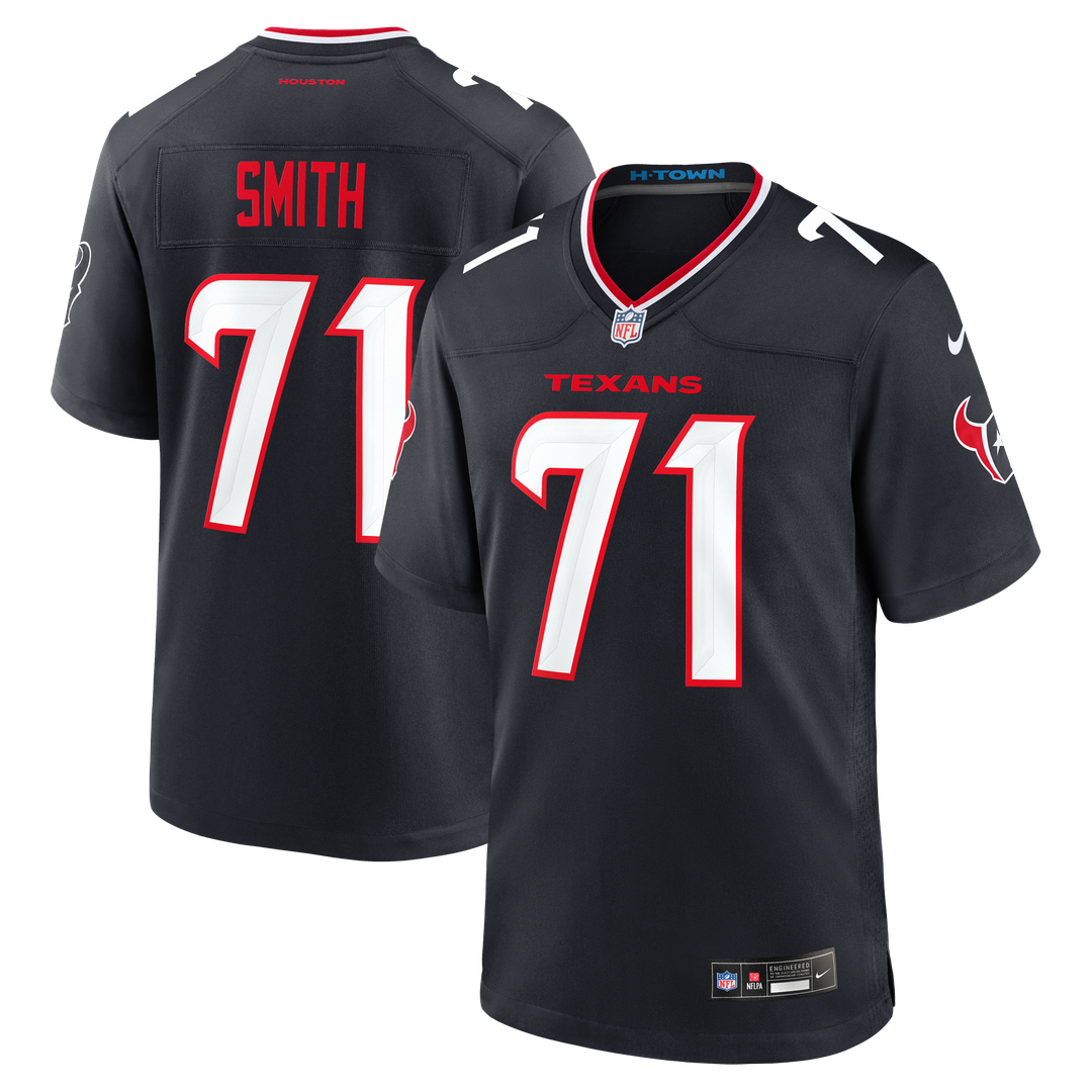 Houston Texans Braden Smith Nike Navy Team Game Jersey product image 1, provided for visual reference and product detail