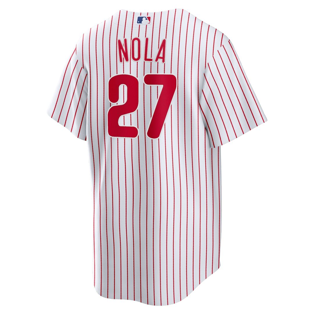 Philadelphia Phillies Aaron Nola Nike White Home Replica Player Name Jersey product image 3, provided for visual reference