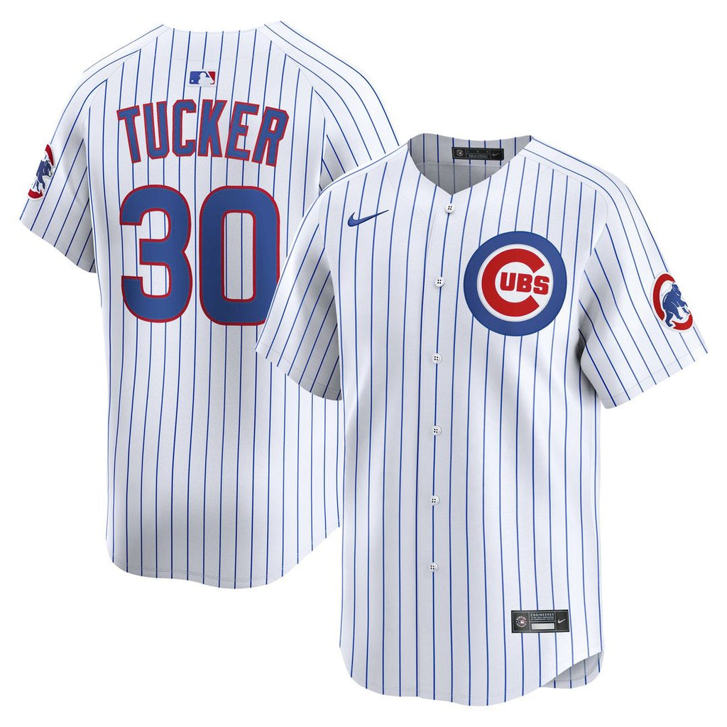 Chicago Cubs Kyle Tucker Nike White Home Limited Player Jersey product image 1, provided for visual reference and product