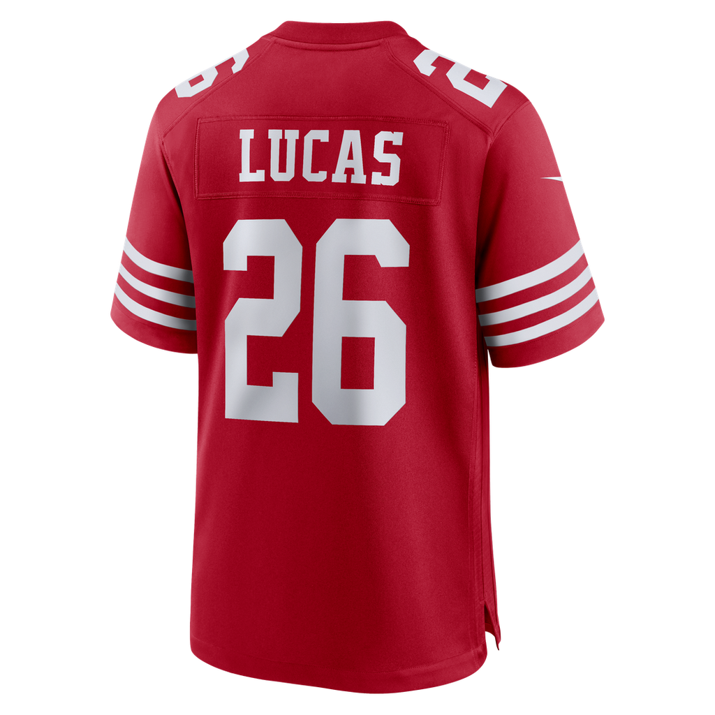 San Francisco 49ers Chase Lucas Nike Scarlet Team Game Jersey product image 3, provided for visual reference and product