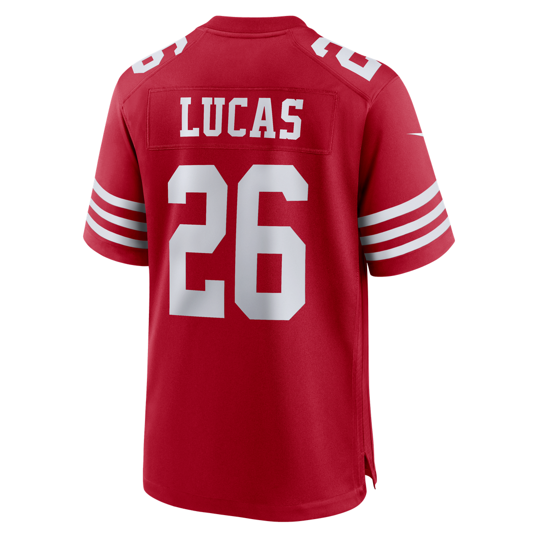 San Francisco 49ers Chase Lucas Nike Scarlet Team Game Jersey product image 3, provided for visual reference and product