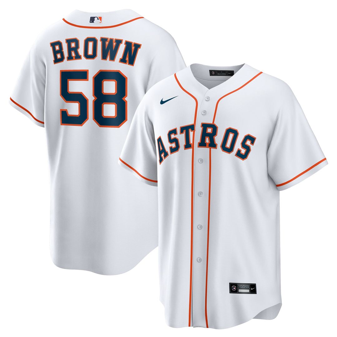 Houston Astros Hunter Brown Nike White Home Replica Jersey product image 1, provided for visual reference and product detail