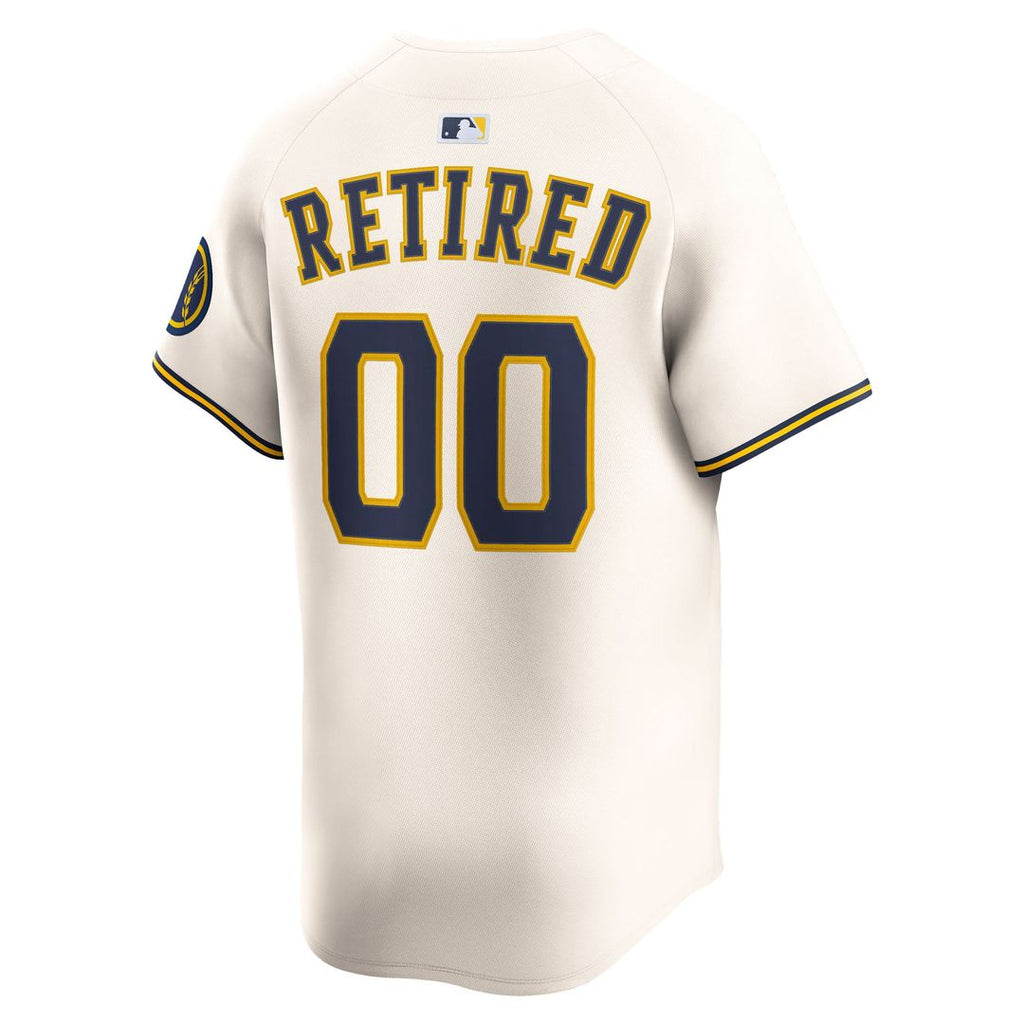 Milwaukee Brewers Nike Cream Home Limited Pick-A-Player Retired Roster Jersey product image 3, provided for visual reference