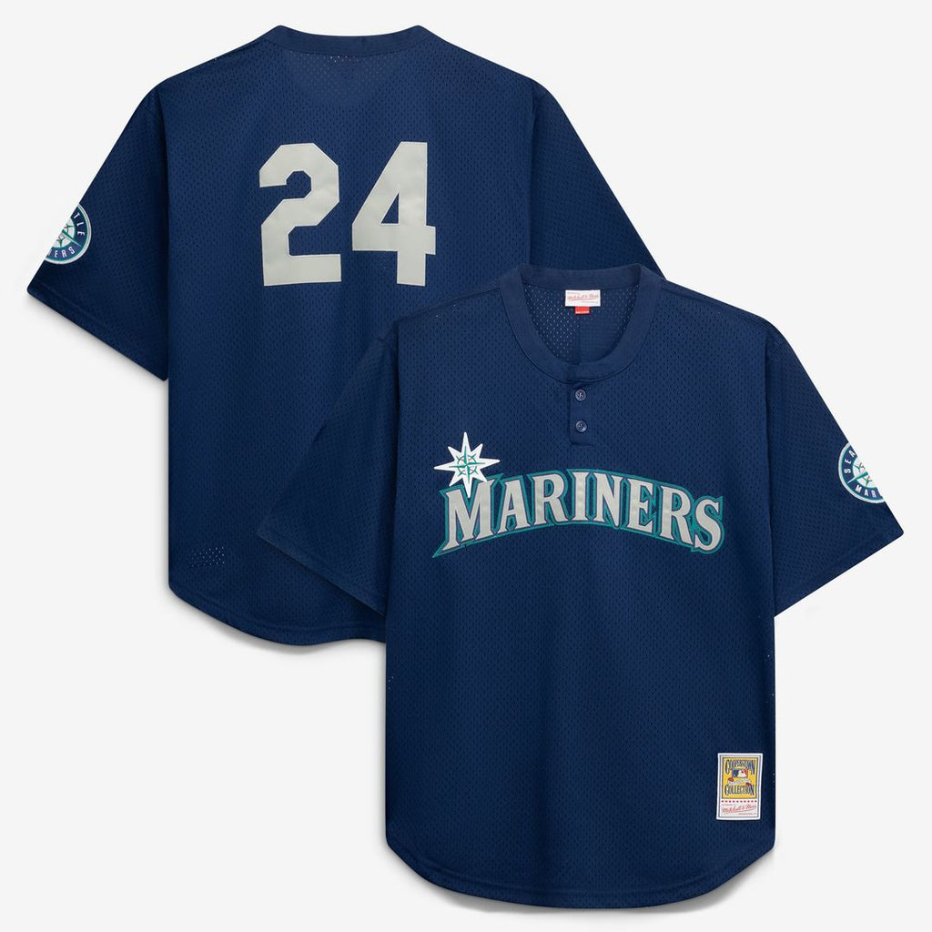 Seattle Mariners Mitchell & Ness Navy Big & Tall Cooperstown Collection Mesh Batting Practice Jersey product image 1,
