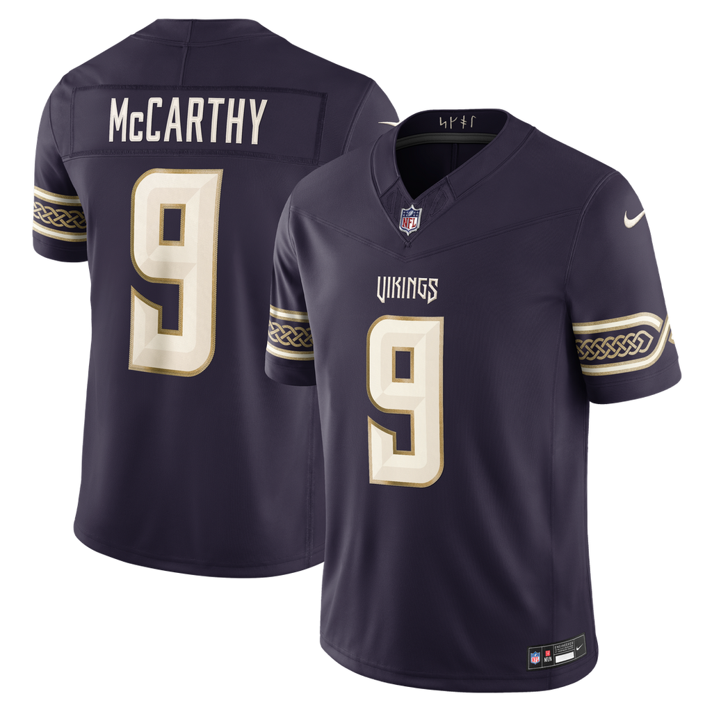 Minnesota Vikings J.J. McCarthy Nike Purple 2026 Rivalries Collection Stitched Limited Jersey product image 1, provided for