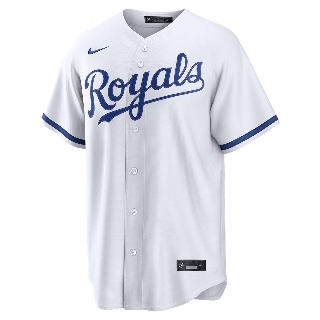 Kansas City Royals Nike White Home Replica Custom Jersey product image 2, provided for visual reference and product detail
