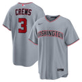Washington Nationals Dylan Crews Nike Gray Road Replica Jersey product image 1, provided for visual reference and product