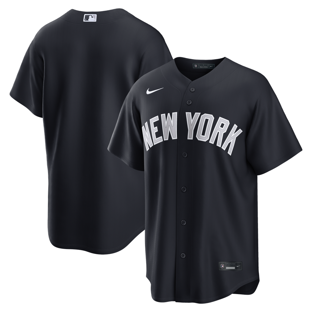 New York Yankees Nike Navy Alternate Replica Jersey product image 1, provided for visual reference and product detail review