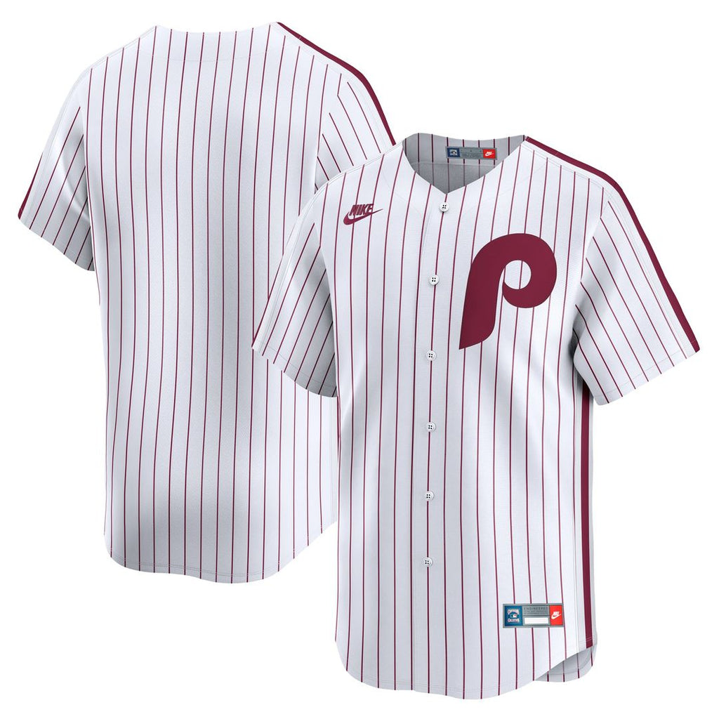 Philadelphia Phillies Nike White Cooperstown Collection Limited Jersey product image 1, provided for visual reference and
