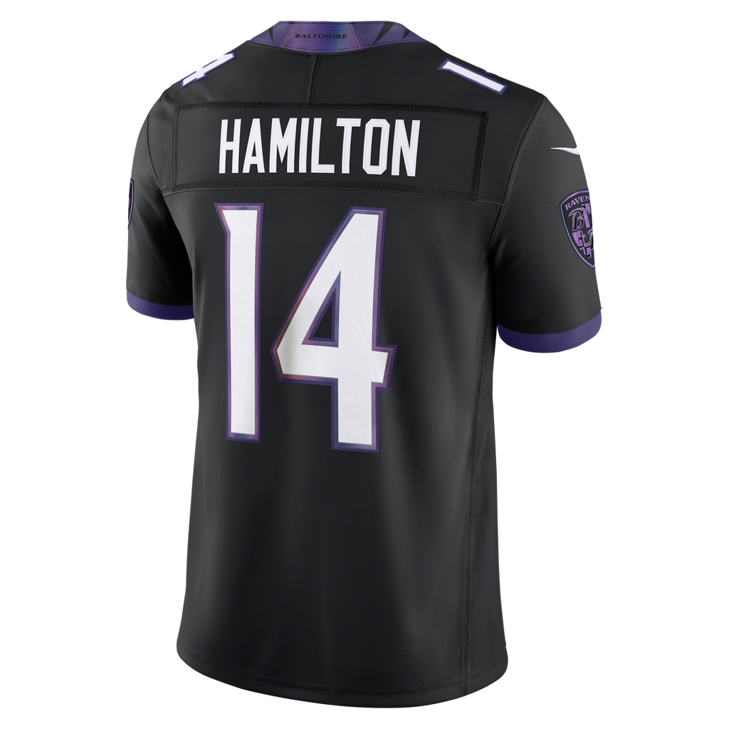 Baltimore Ravens Kyle Hamilton Nike Black Alternate Vapor F.U.S.E. Stitched Limited Jersey product image 3, provided for