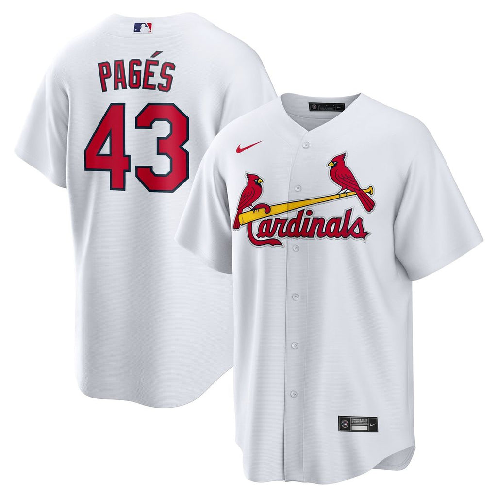 St. Louis Cardinals Pedro Pagés Nike White Home Replica Jersey product image 1, provided for visual reference and product