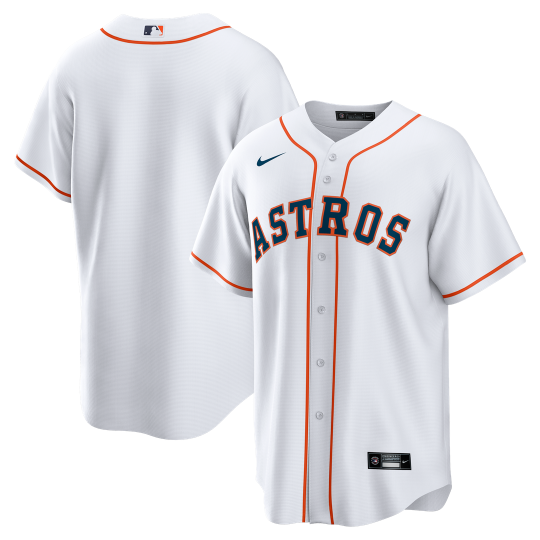 Houston Astros Nike White Home Big & Tall Replica Jersey product image 1, provided for visual reference and product detail